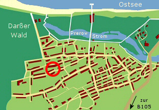 Lage Fewo Fischland in Prerow