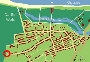 Lage im Ostseebad Prerow